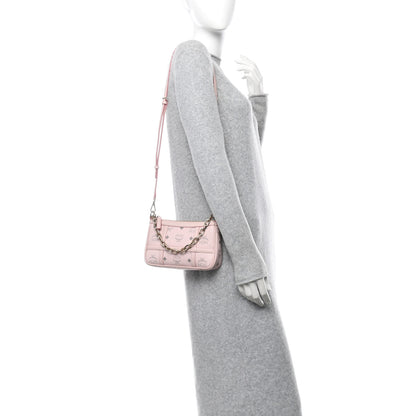 MCM Visetos Nappa Mini Delmy Chain Shoulder Bag Powder Pink 2 of 9