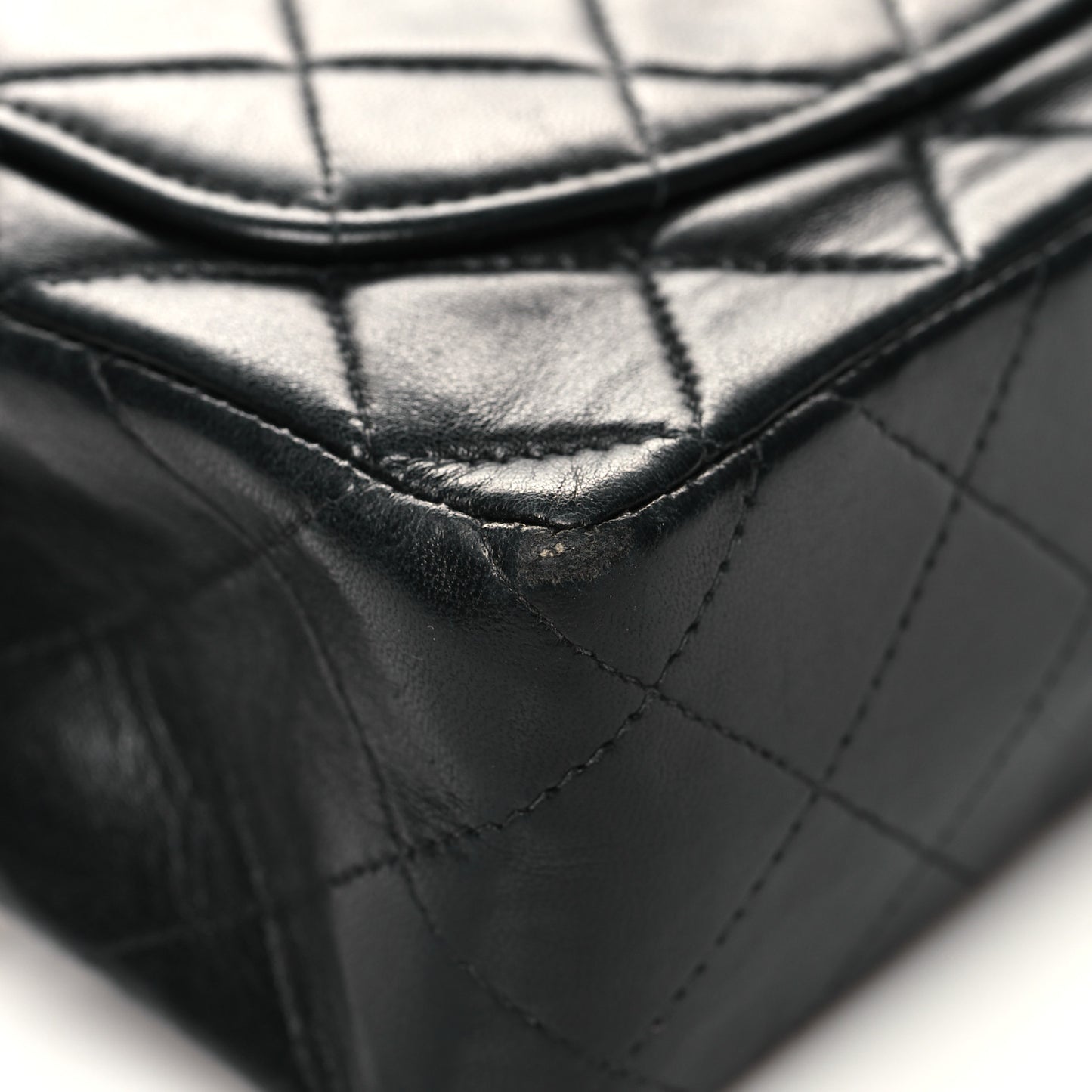 Lambskin Quilted Mini Square Flap Bag Black