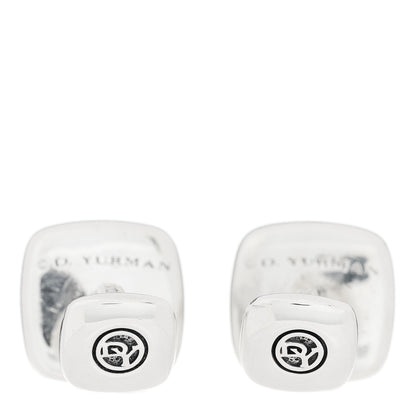 David Yurman Sterling Silver Cognac Diamond Cable Cufflinks 3 of 5