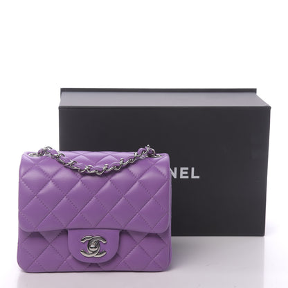 Chanel Lambskin Quilted Mini Square Flap Dark Purple 11 of 11