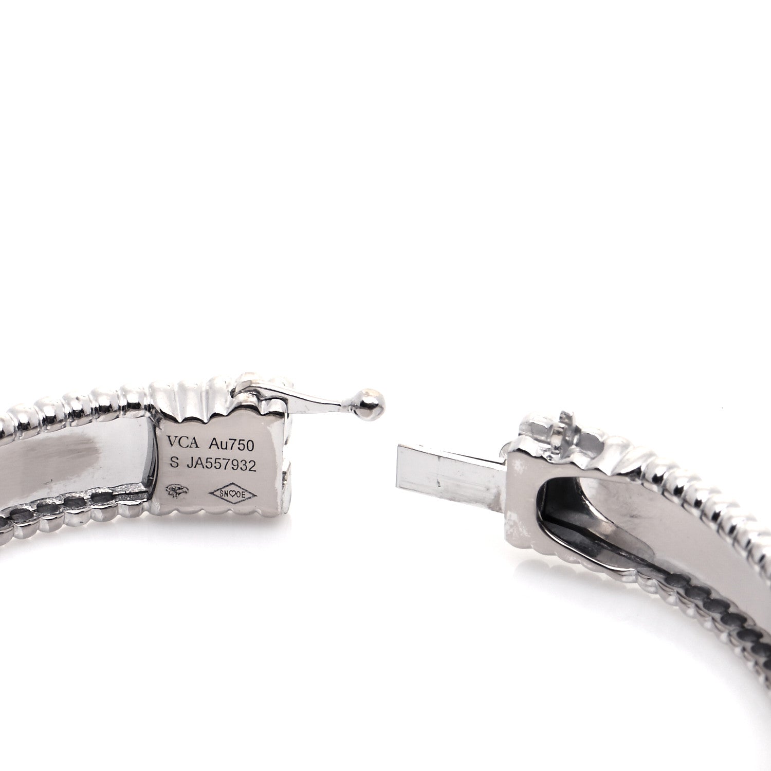 Van Cleef & Arpels 18K White Gold Perlee Signature Bangle Bracelet S 4 of 7