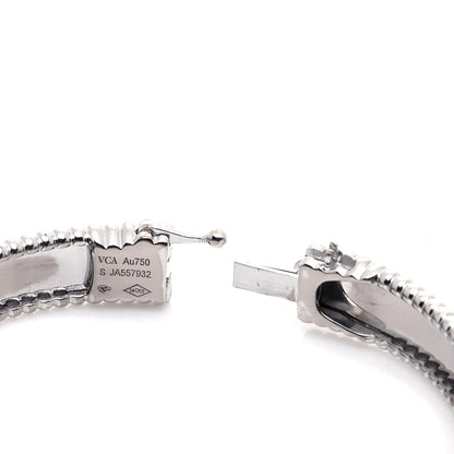 Van Cleef & Arpels 18K White Gold Perlee Signature Bangle Bracelet S 4 of 7