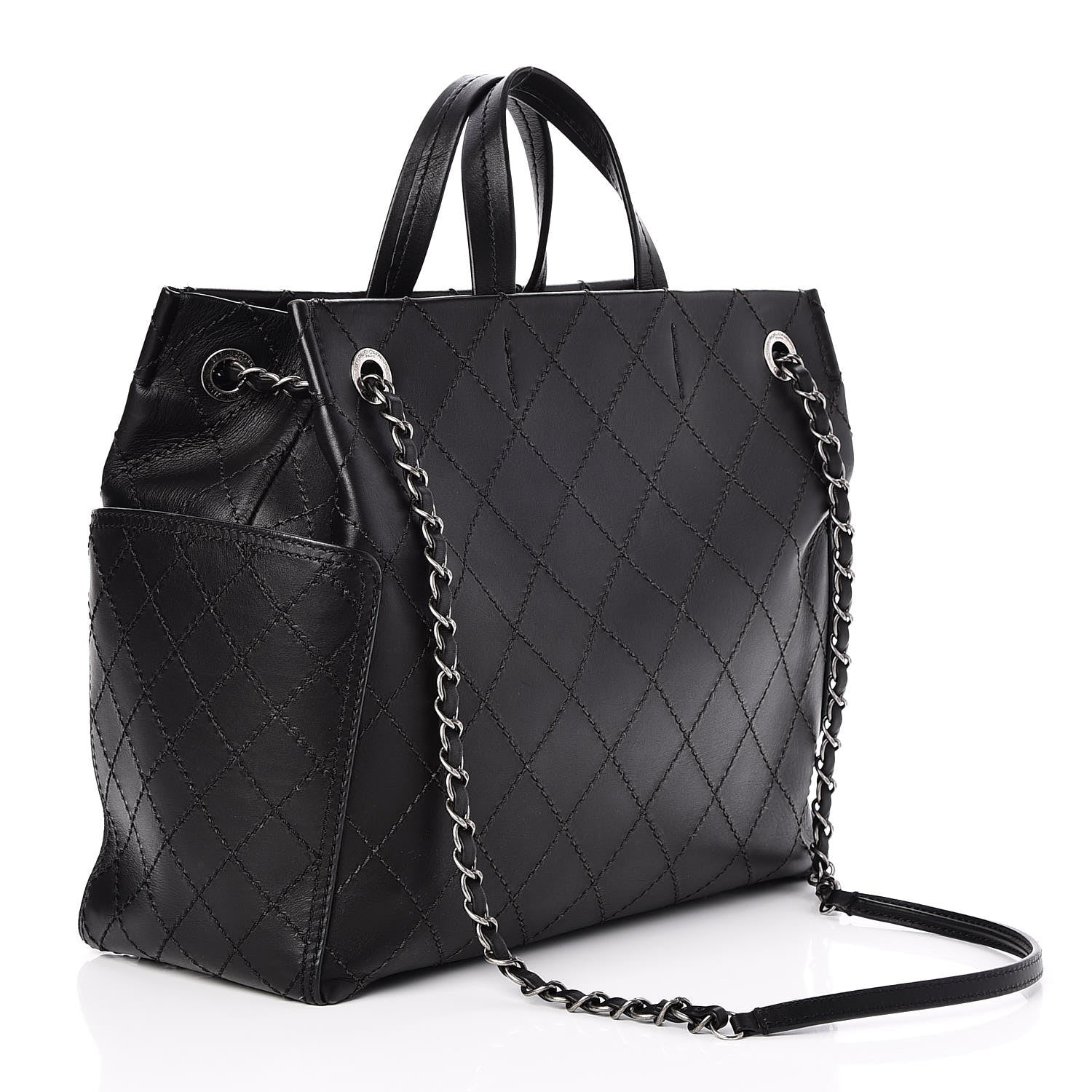 Chanel Calfskin CC Pocket Tote Black 4 of 9