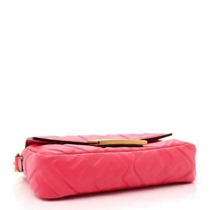 Fendi Nappa FF 1974 Embossed Mini Baguette Lampone 4 of 12