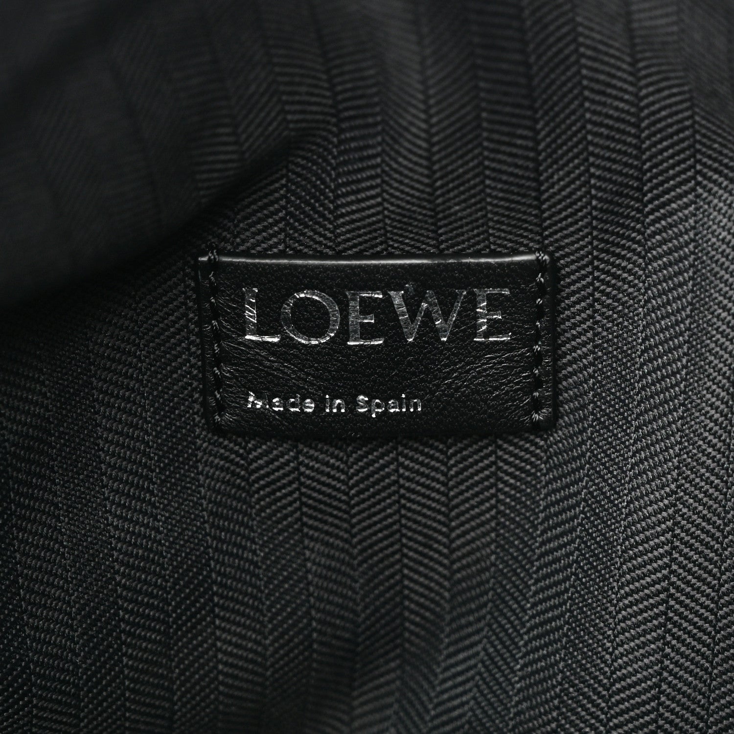 Loewe Lambskin Pleated Bracelet Large Pouch shoulder Bag Black 6 of 9