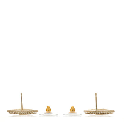 Chanel Crystal CC Vendome Round Earrings Gold 3 of 4
