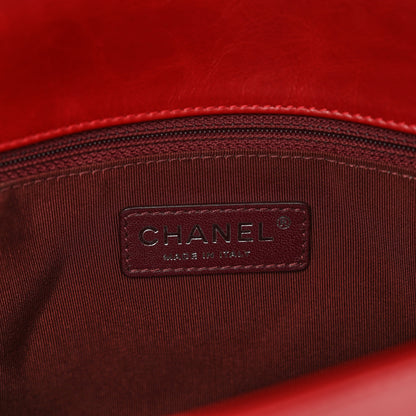 Chanel Glazed Calfskin Quilted Medium Coco Boy Flap Red 7 of 10