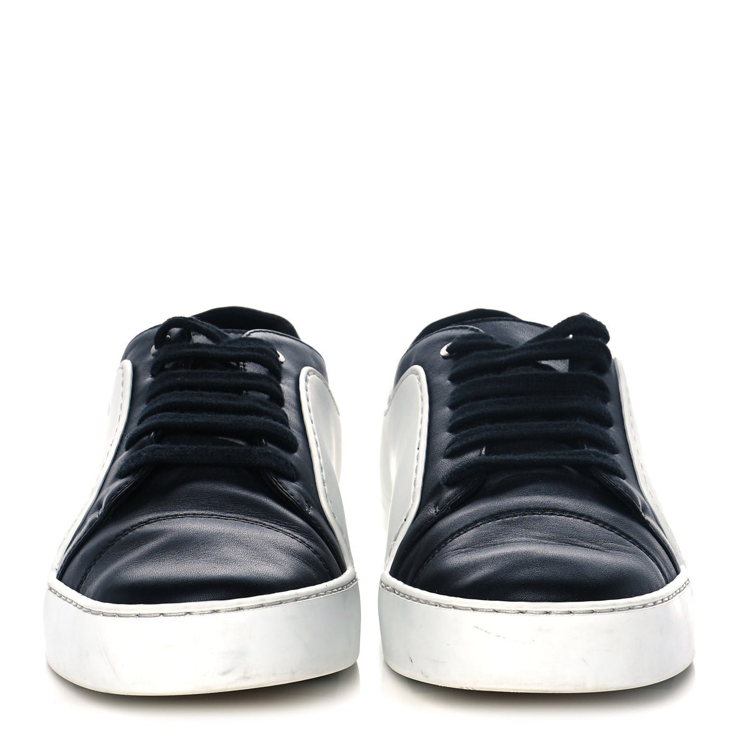 Calfskin Womens CC Sneakers 39 Black White