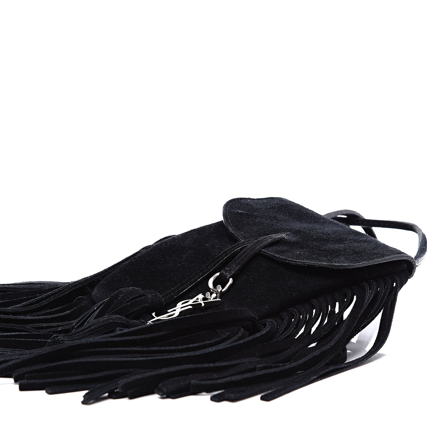 Suede Fringe Toy Monogram Anita Crossbody Bag Black