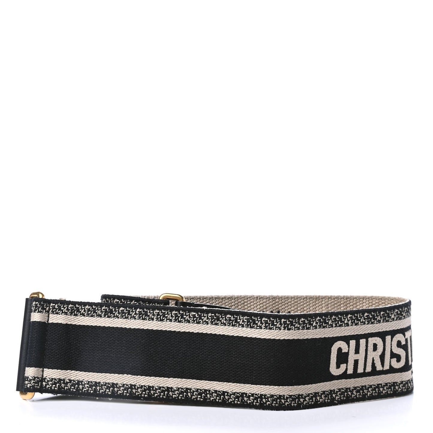 Canvas Embroidered Shoulder Strap Black
