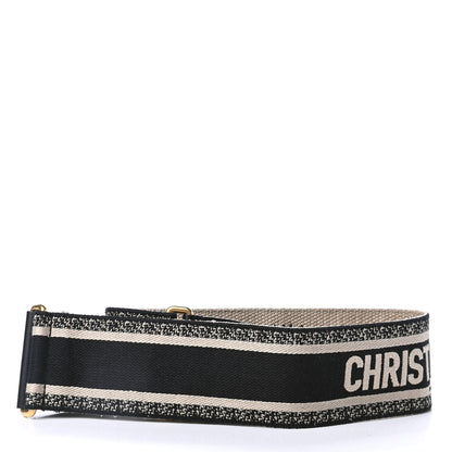 Christian Dior Canvas Embroidered Shoulder Strap Black 2 of 4
