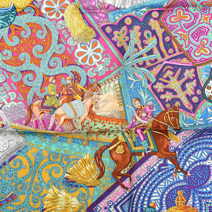 Hermes Silk Cavaliers du Caucase Scarf 90 3 of 4
