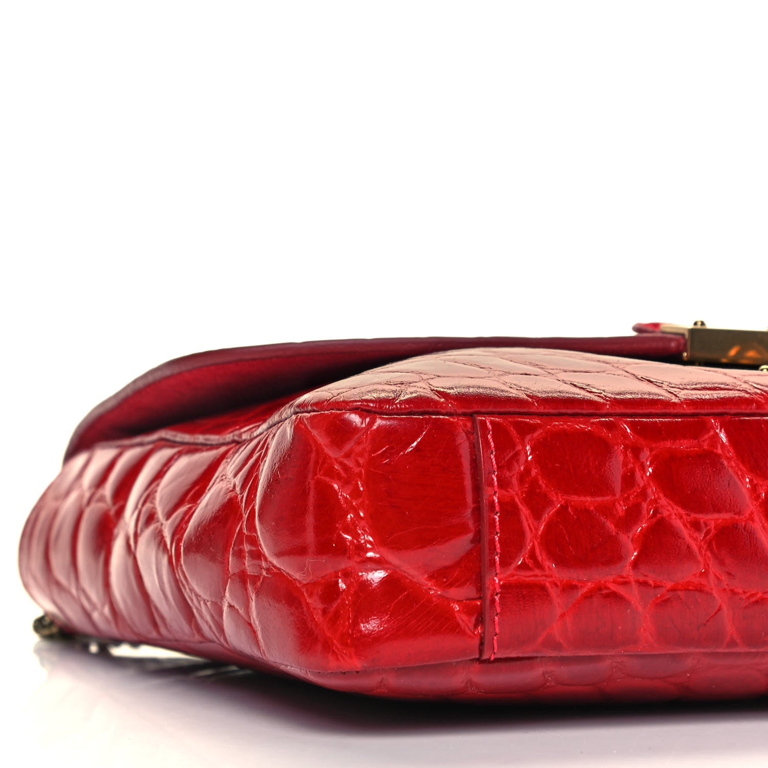 Marc Jacobs Calfskin Crocodile Embossed Mini Polly Shoulder Bag Flame 7 of 8