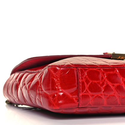 Marc Jacobs Calfskin Crocodile Embossed Mini Polly Shoulder Bag Flame 7 of 8