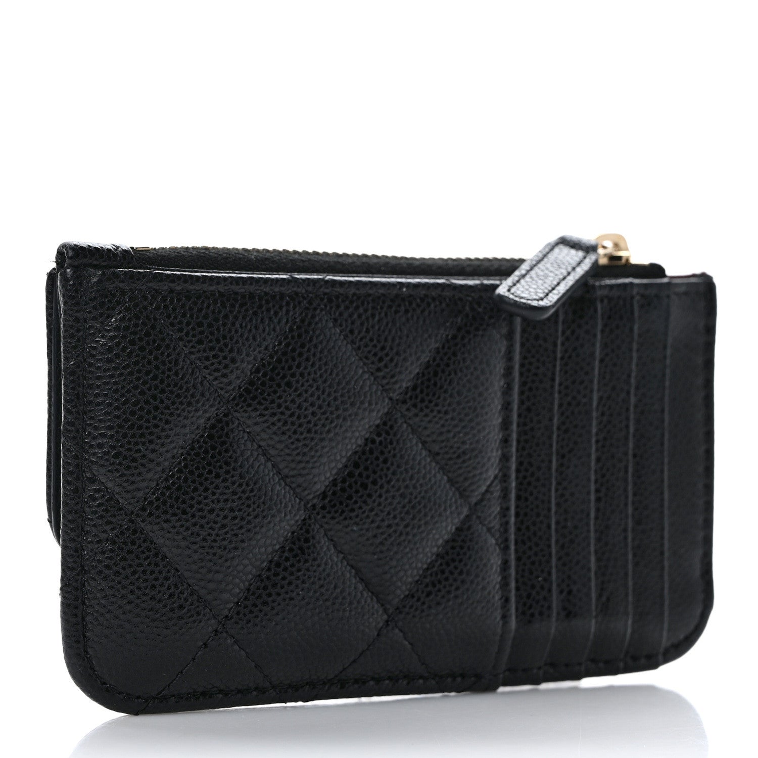 Chanel Caviar Quilted Flap Zip Card Holder Black 3 of 8