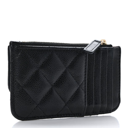 Chanel Caviar Quilted Flap Zip Card Holder Black 3 of 8