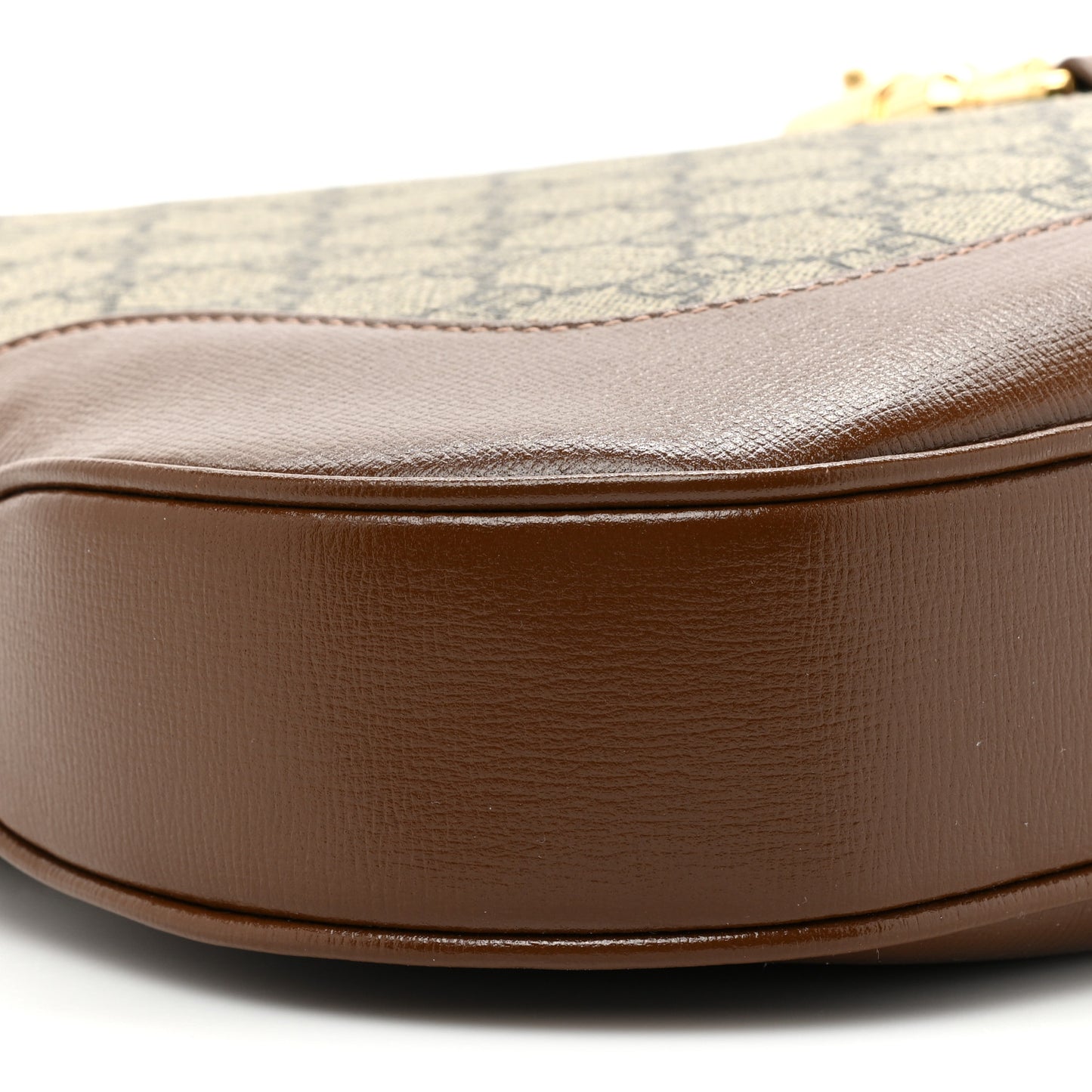 GG Supreme Monogram Azalea Calfskin Web Medium Jackie 1961 Hobo Beige Ebony Brown Sugar
