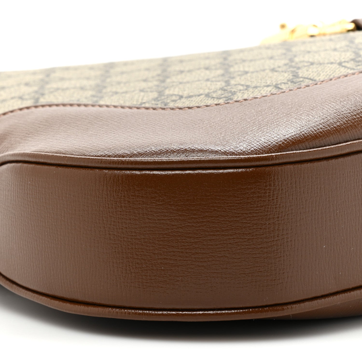 Gucci GG Supreme Monogram Azalea Calfskin Web Medium Jackie 1961 Hobo Beige Ebony Brown Sugar 9 of 9