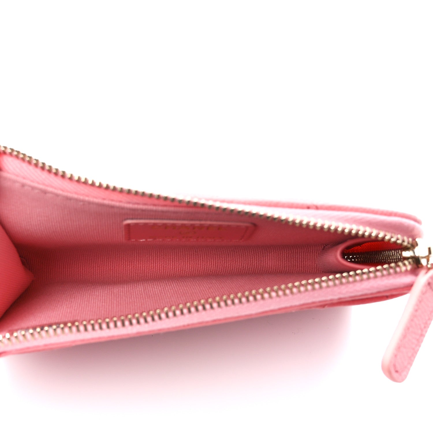 Chanel Caviar Quilted CC Zip Around Card Holder Pink 5 of 11