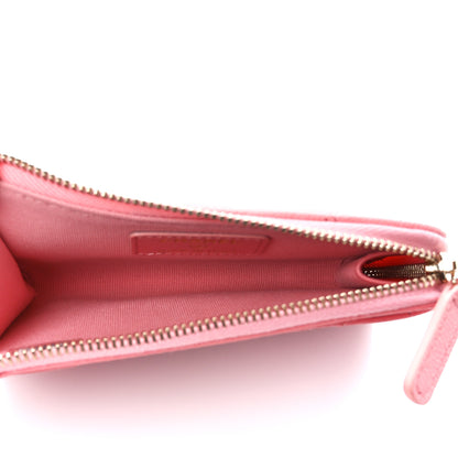Chanel Caviar Quilted CC Zip Around Card Holder Pink 5 of 11