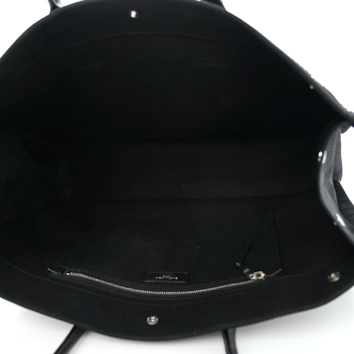 Linen Calfskin Rive Gauche Tote Black