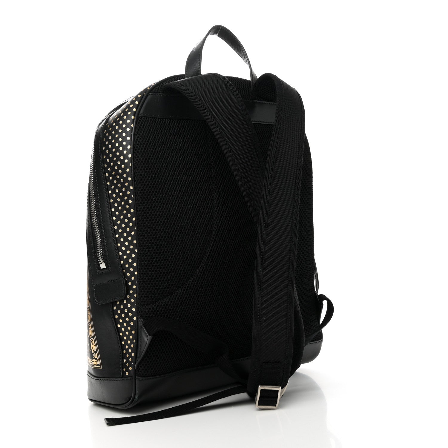 Gucci X SEGA Calfskin GUCCY Stars Dome Backpack Black Gold 2 of 11