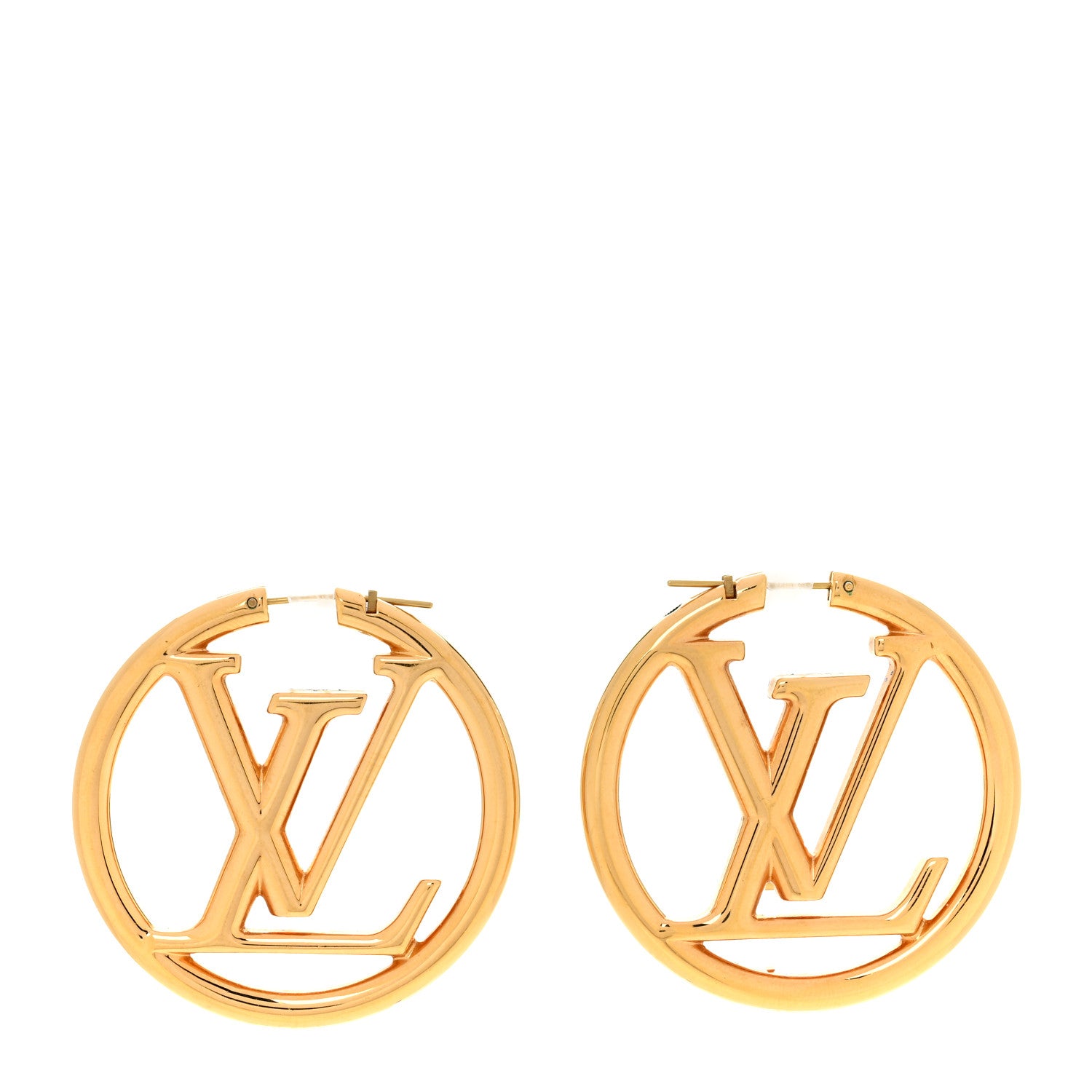 Louis Vuitton Metal Louise Hoop Earrings Gold 1 of 5