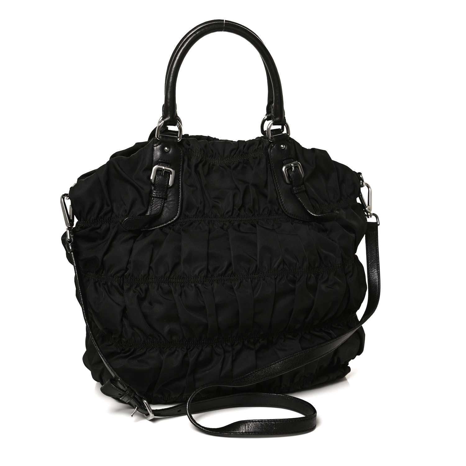 Prada Tessuto Nylon Gaufre Tote Black 3 of 13