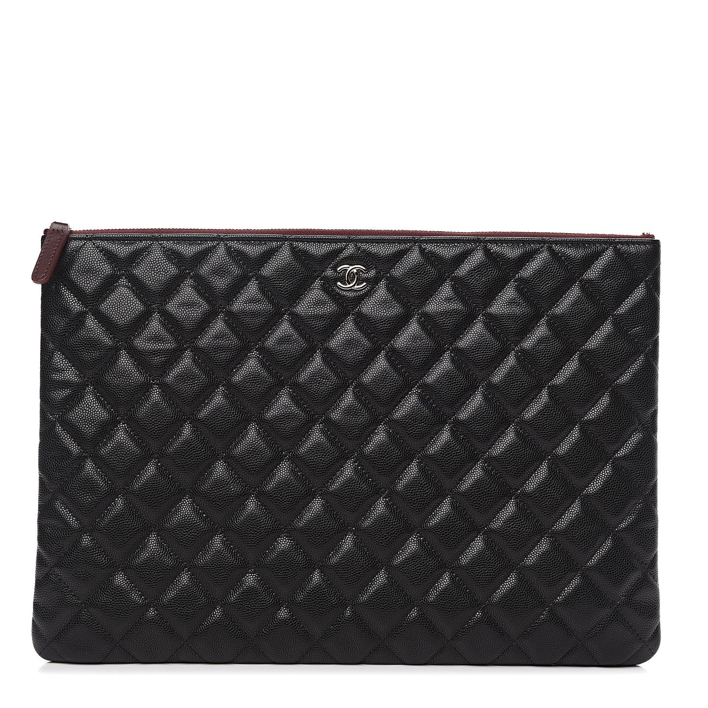 Caviar Quilted Large Cosmetic Case Black