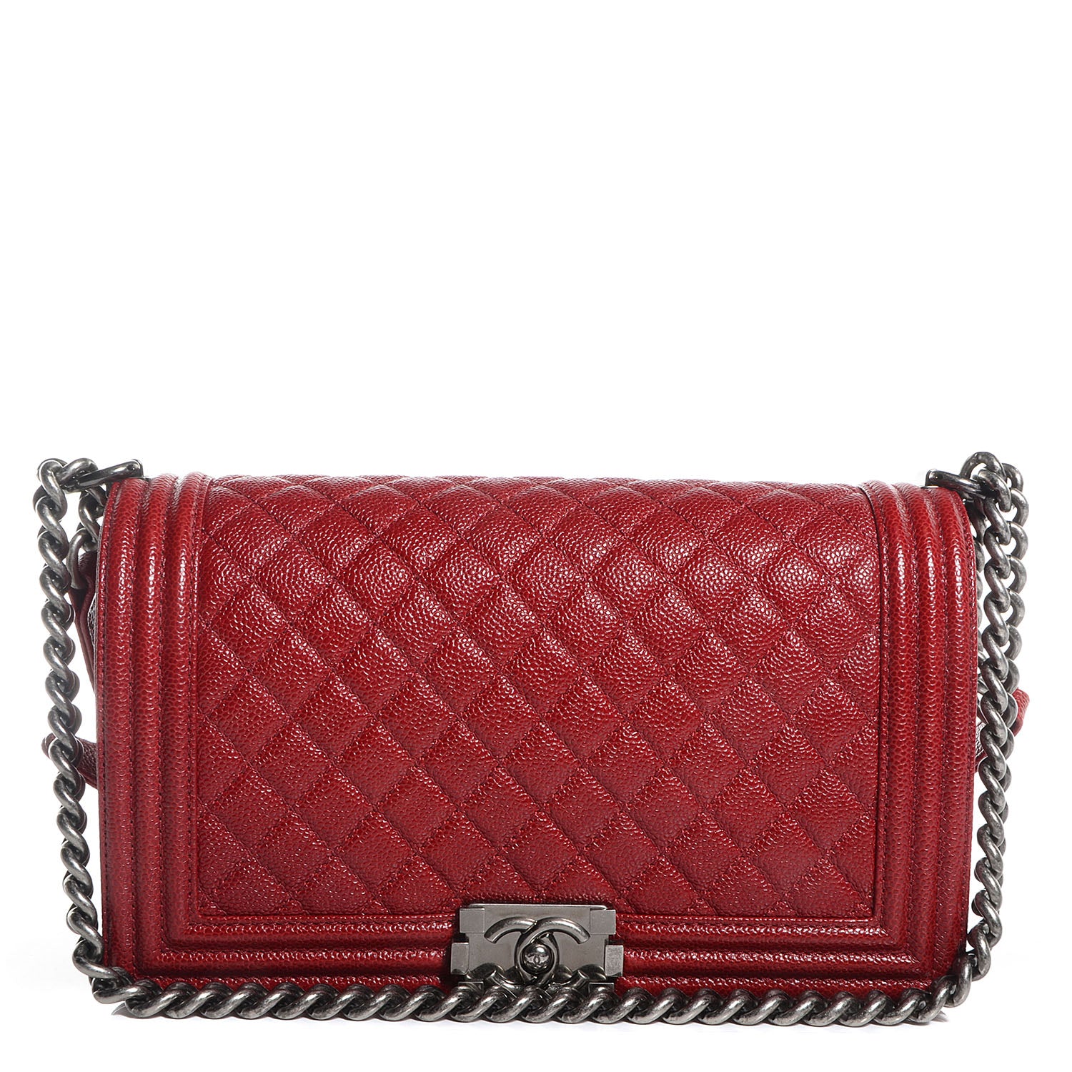 Chanel Caviar Quilted New Medium Boy Flap Dark Red 1 of 9