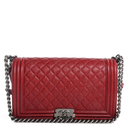 Chanel Caviar Quilted New Medium Boy Flap Dark Red 1 of 9