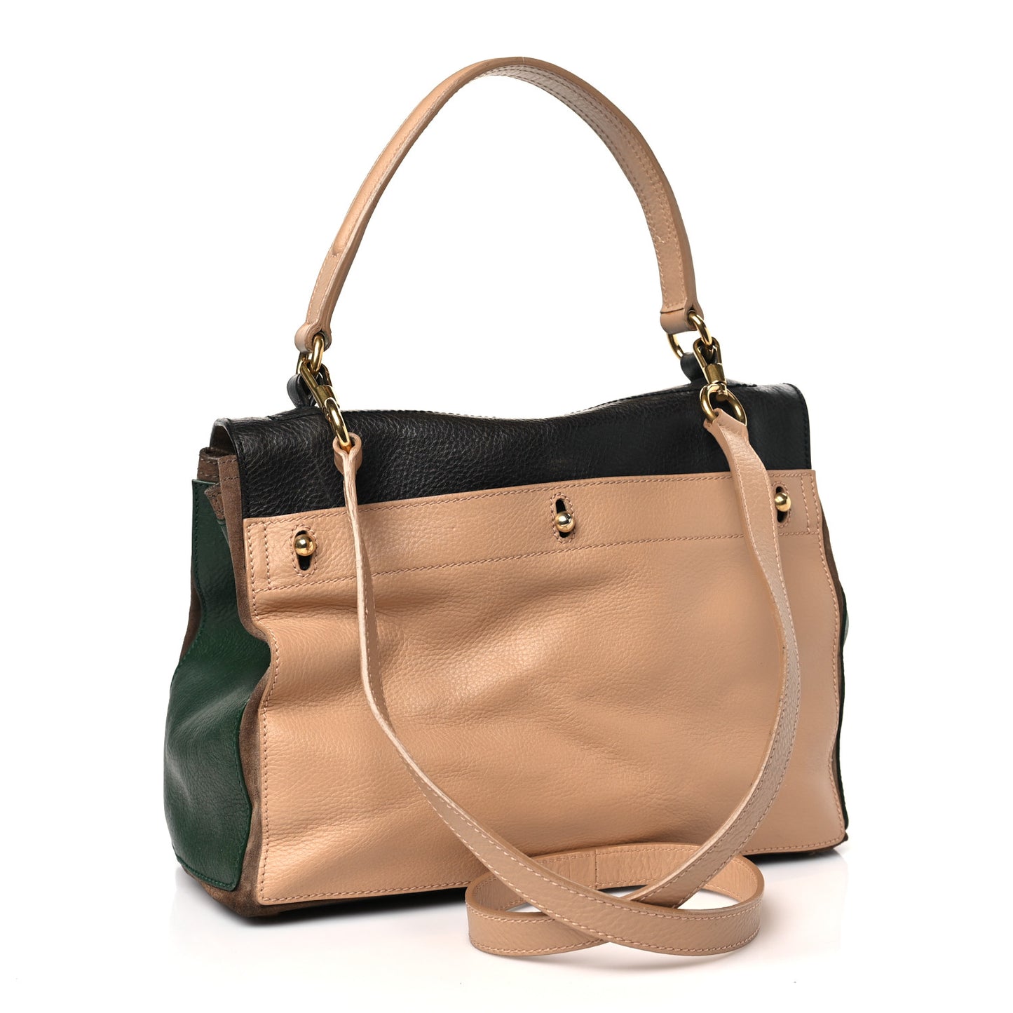 Calfskin Small Muse Two Black Beige Green