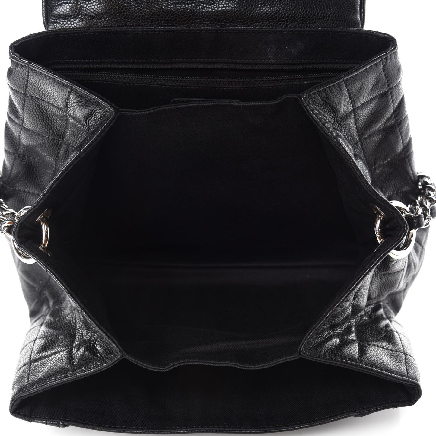 Caviar Quilted Timeless Accordion Flap Black