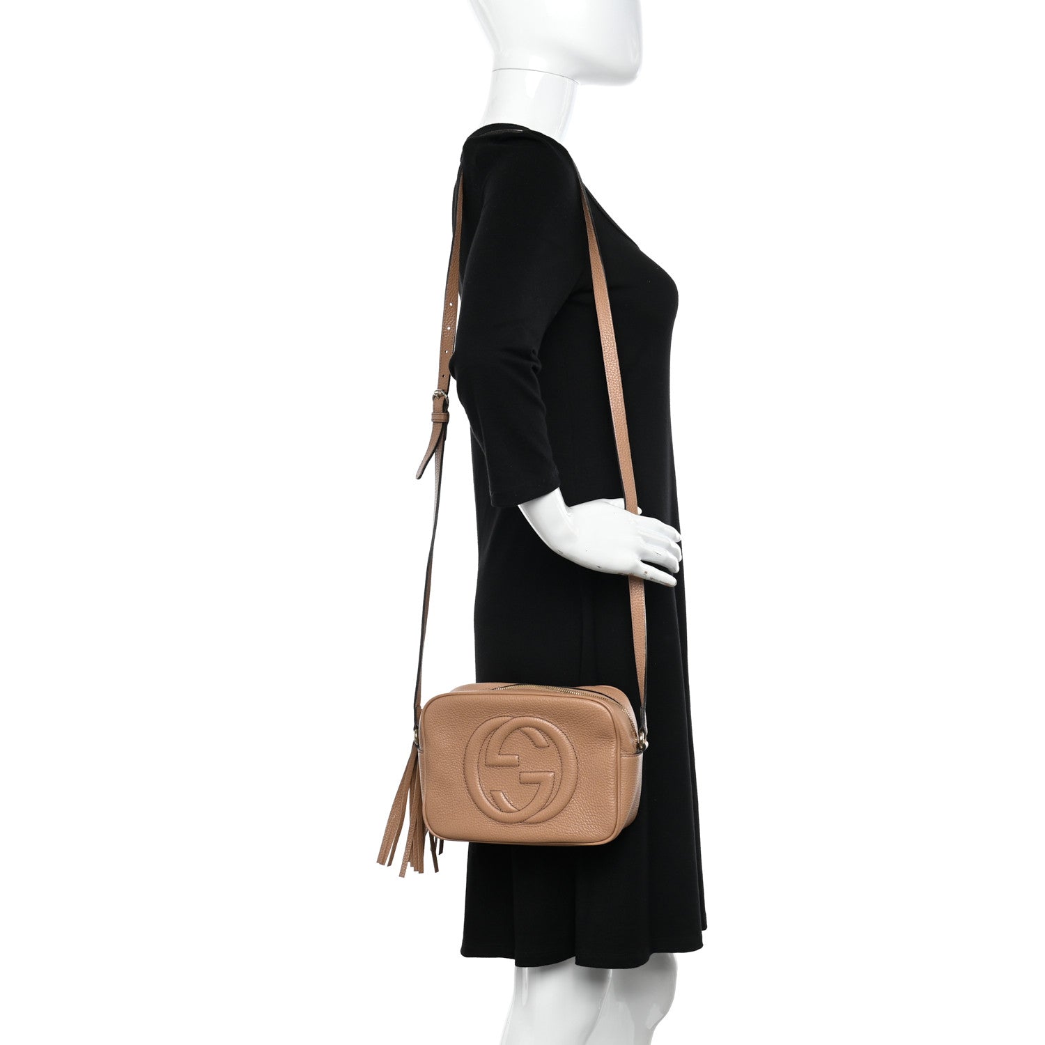 Gucci Pebbled Calfskin Small Soho Disco Bag Camelia 2 of 12