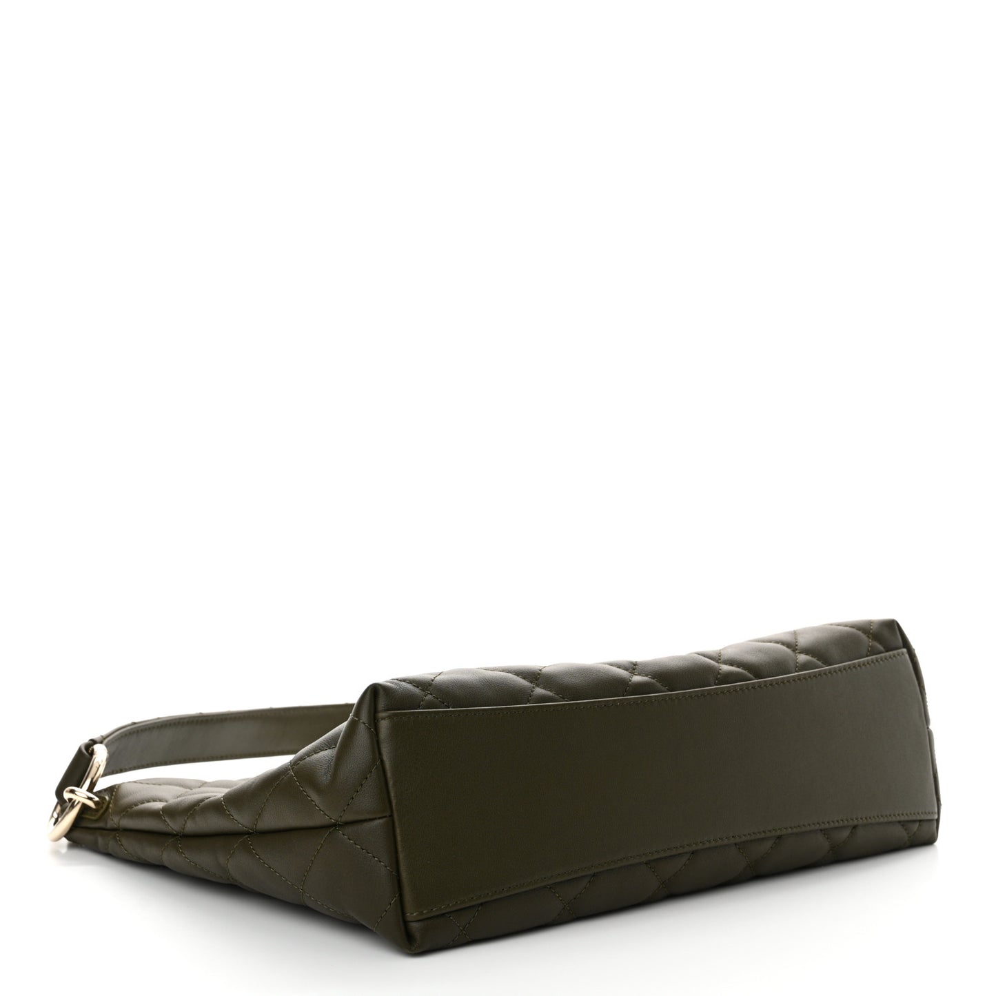 Calfskin Quilted Coco Mellow Hobo Khaki