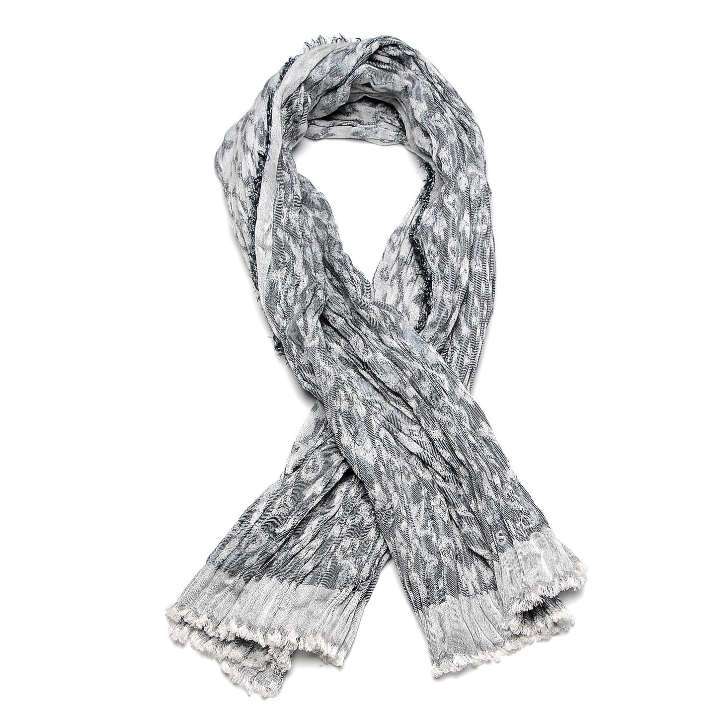 Silk Wool Monogram Ikat Scarf
