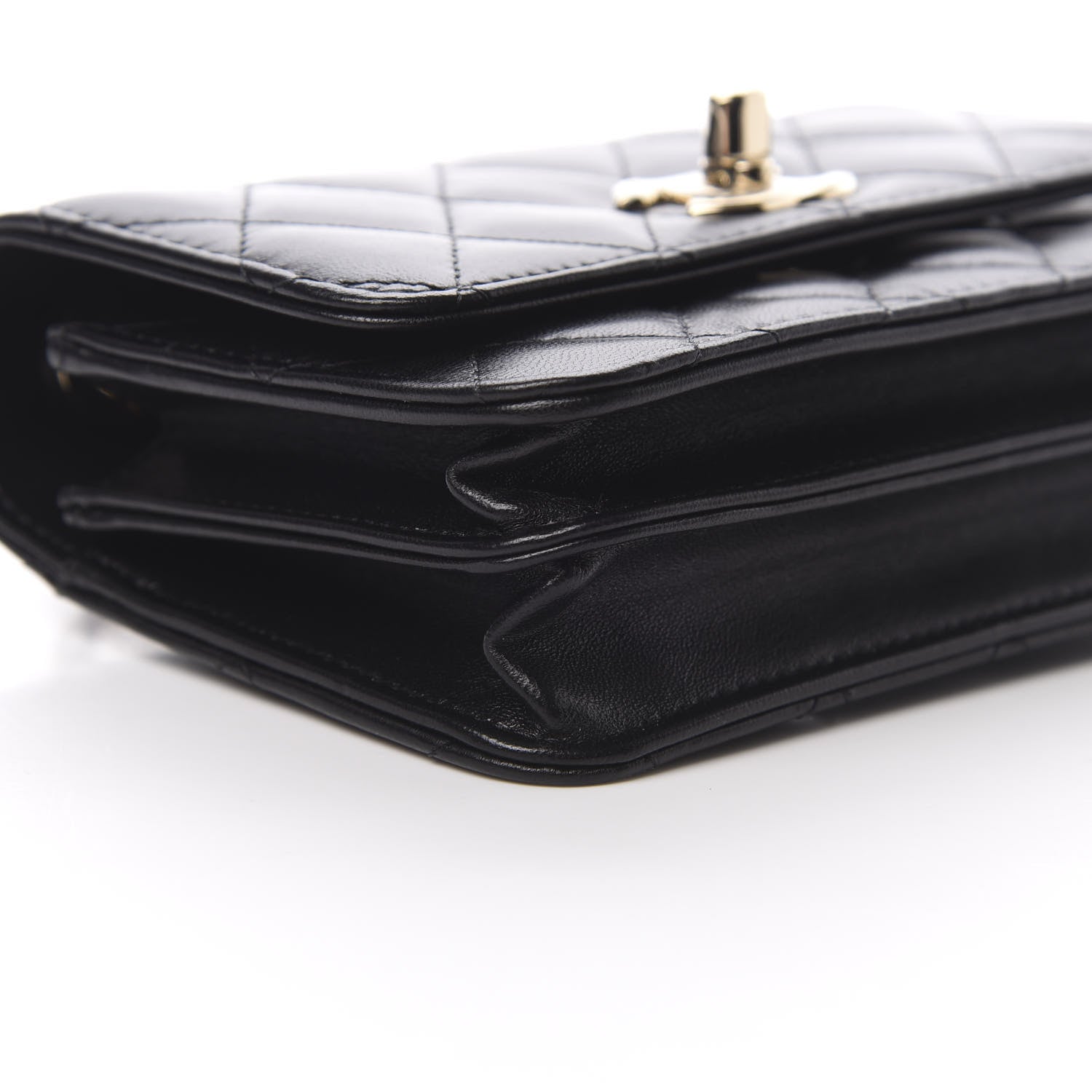 Chanel Lambskin Quilted Mini Trendy CC Wallet On Chain WOC Black 9 of 11