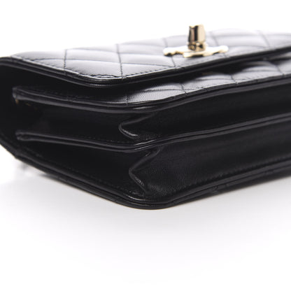 Chanel Lambskin Quilted Mini Trendy CC Wallet On Chain WOC Black 9 of 11
