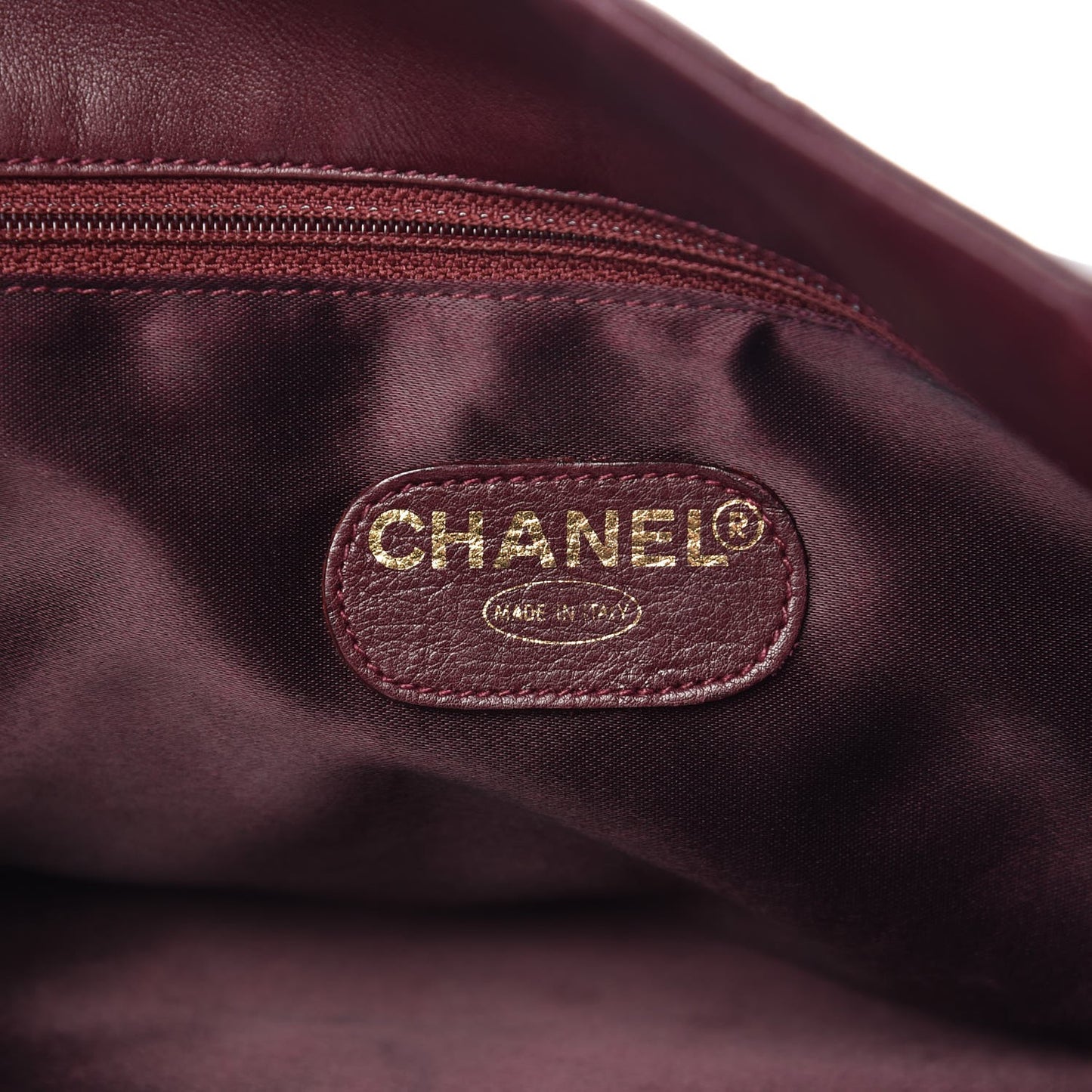 Lambskin Quilted Tote Burgundy
