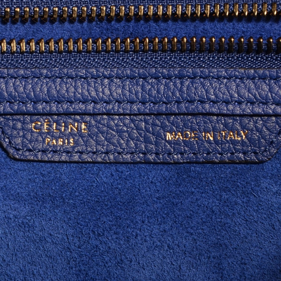 Celine Drummed Calfskin Mini Luggage Indigo 6 of 9