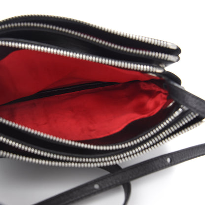 Celine Shiny Textured Calfskin Small Trio Crossbody Bag Black 5 of 10