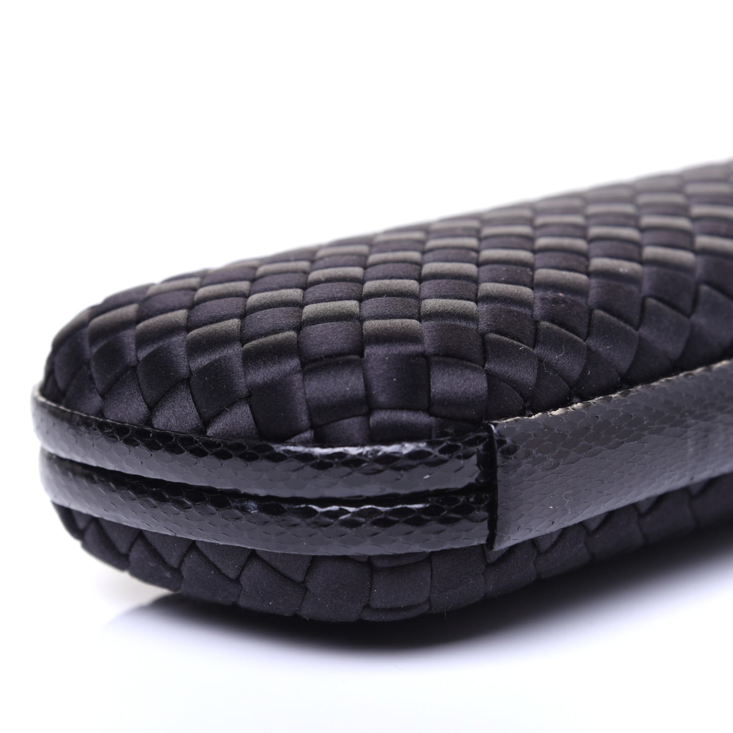 Satin Ayers Intreccio Impero Stretch Knot Clutch Black