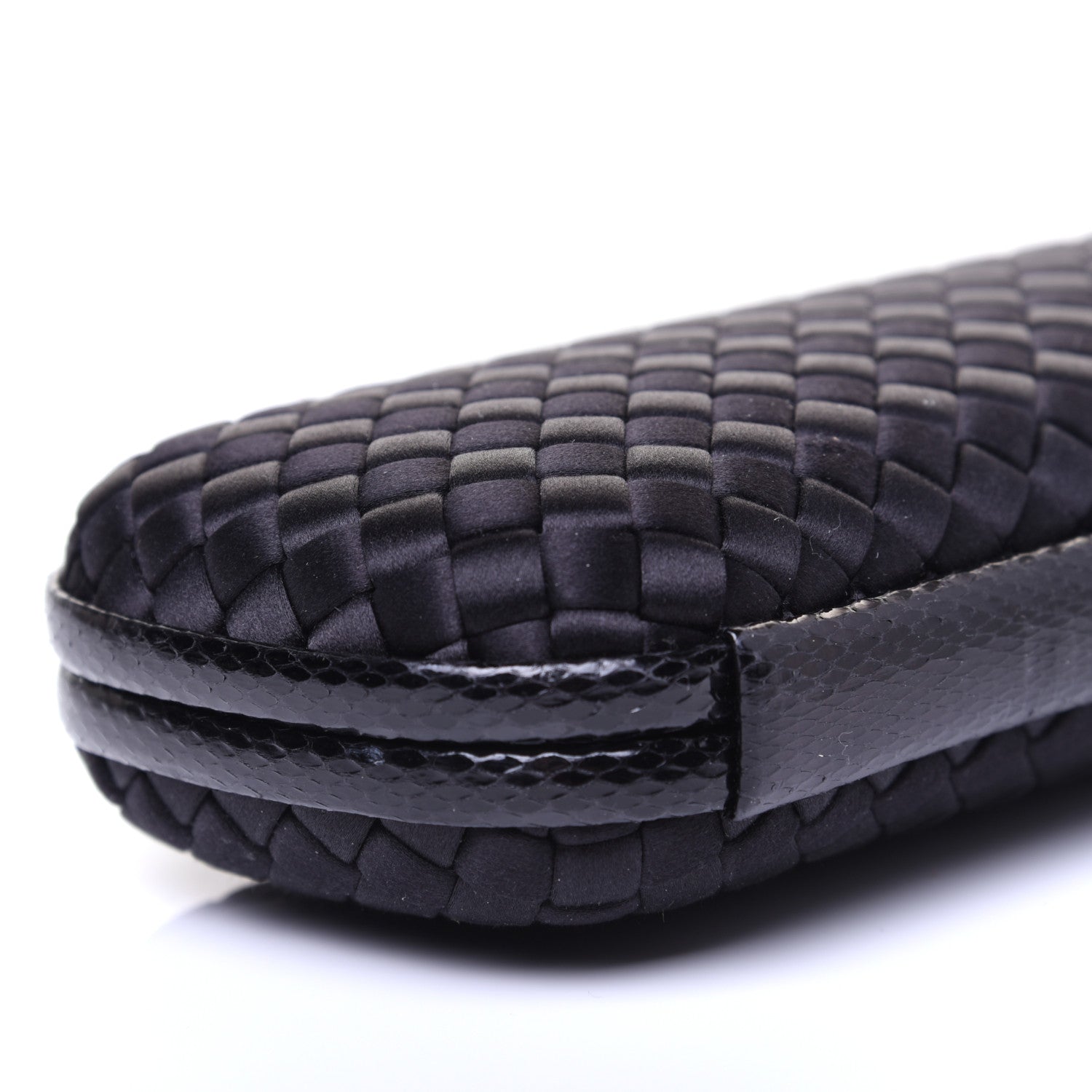 Bottega Veneta Satin Ayers Intreccio Impero Stretch Knot Clutch Black 6 of 10