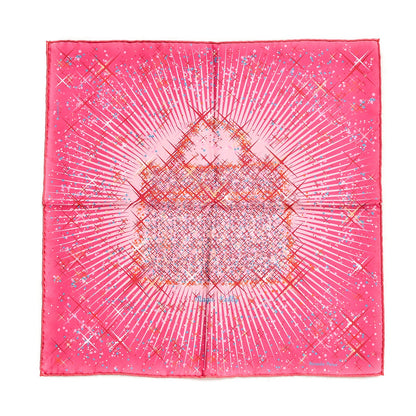 Hermes Silk Magic Kelly Pocket Square Scarf Rose Vif Rose Pale Rouge 1 of 5