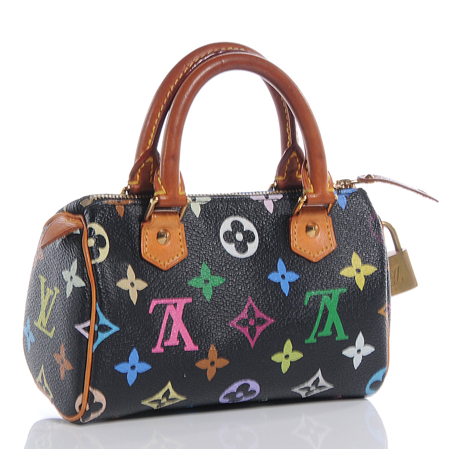 Louis Vuitton Monogram Multicolor Mini Sac HL Speedy Black 3 of 7
