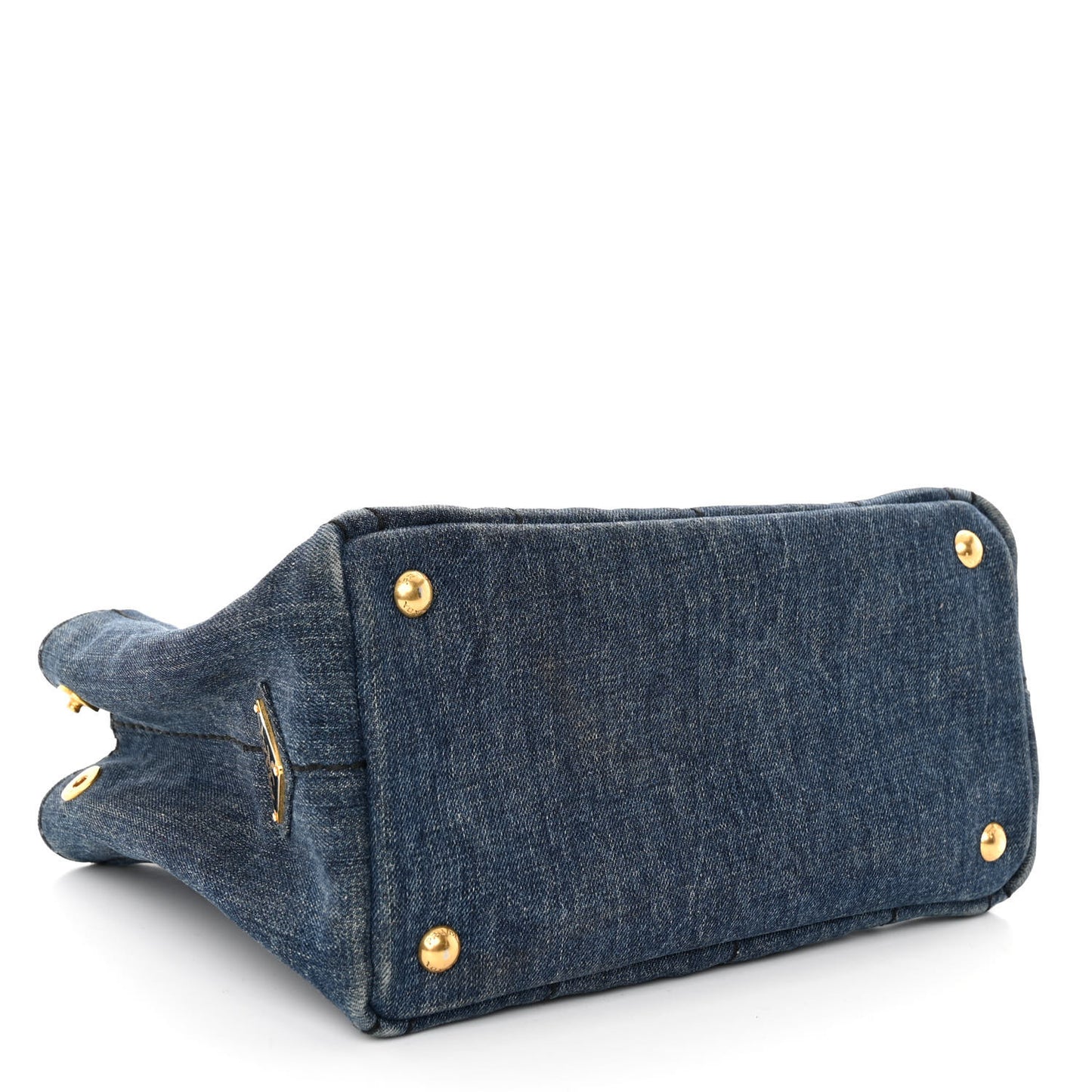 Denim Small Logo Tote Bleu