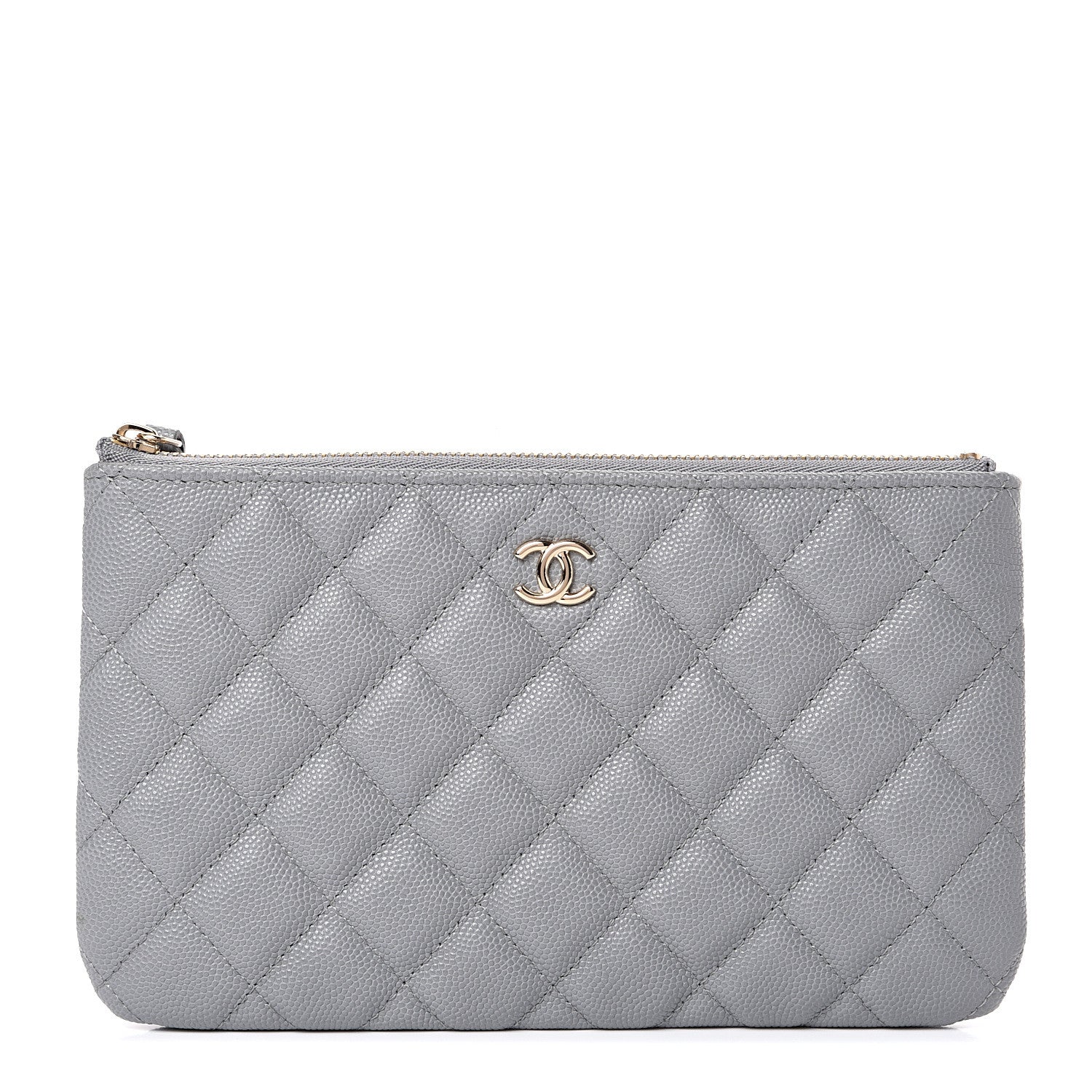 Chanel Caviar Quilted Cosmetic Case Grey 1 of 7