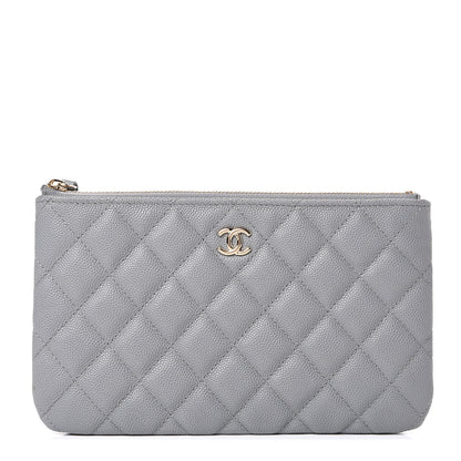 Chanel Caviar Quilted Cosmetic Case Grey 1 of 7
