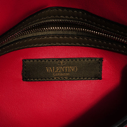 Valentino Garavani Nappa Canvas Camouflage Rockstud Wristlet Clutch Verde Rouge 6 of 8