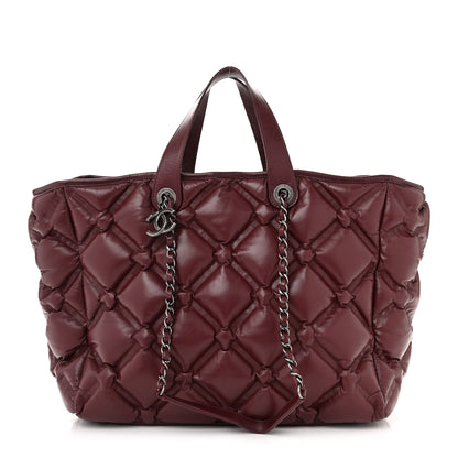 Chanel Calfskin Quilted Large Chesterfield Tote Burgundy 3 of 14